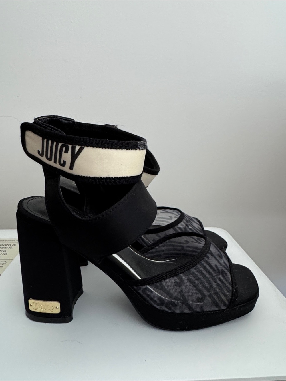 Juicy Couture Mesh Block Heels
